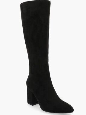 Journee Collection Ameylia Knee High Boots Black US Size 8.5W (Wide Calf)